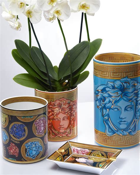 blue versace vase|Versace homewares.